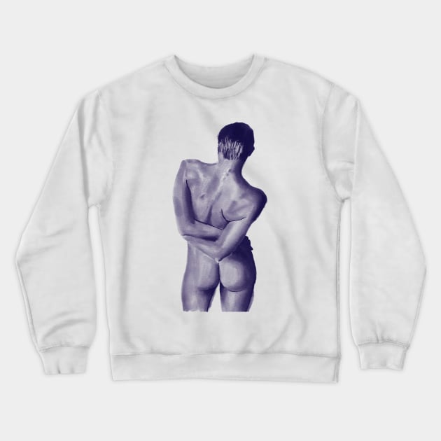 Watercolor nude woman from back Crewneck Sweatshirt by diplikaya